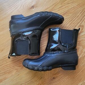 Sperry Black Rain Boots with Chunky Soles